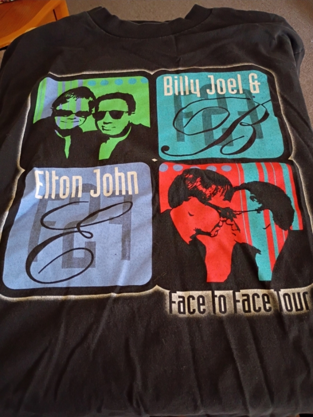 Billy Joel & Elton John - Face To Face Tour 2001 - Vintage - M T-Shirt - OOP